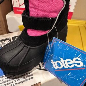 Totes Kids Boots - Black and Pink